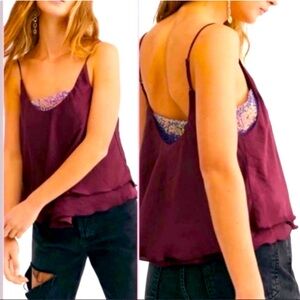 Free People Camisole Tank Adjustable Straps•NWT•Pretty Sequins